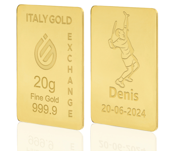 Gold ingot gift sport tennis - 24Kt - 20gr IGE GOLD