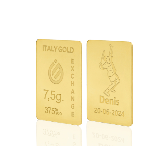 Lingotto Oro regalo 9Kt da 7,5 gr.  sport tennis IGE GOLD