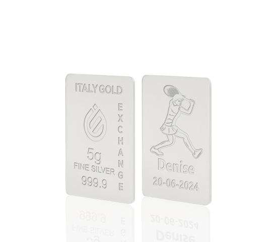 Lingotto Argento Puro 5 gr. sport tennis IGE GOLD