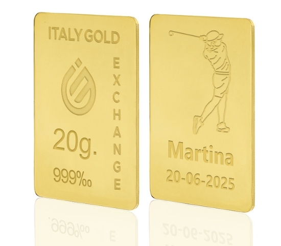Gold ingot gift sport golf - 24Kt - 20gr IGE GOLD
