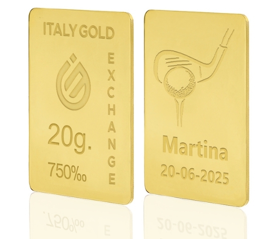 Lingote de oro de 18 quilates de 20 gramos. IGE GOLD