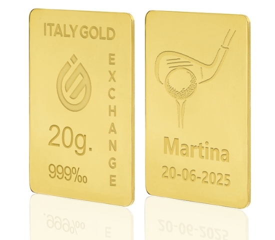 Gold ingot gift sport golf - 24Kt - 20gr IGE GOLD