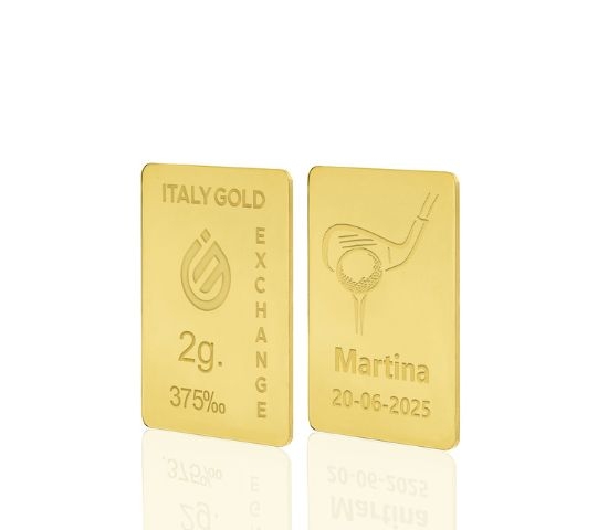 Lingote de oro deporte golf 9 Kt de 2 g. IGE GOLD
