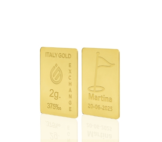 9 Karat Sport Golf Goldbarren aus 2 g IGE GOLD
