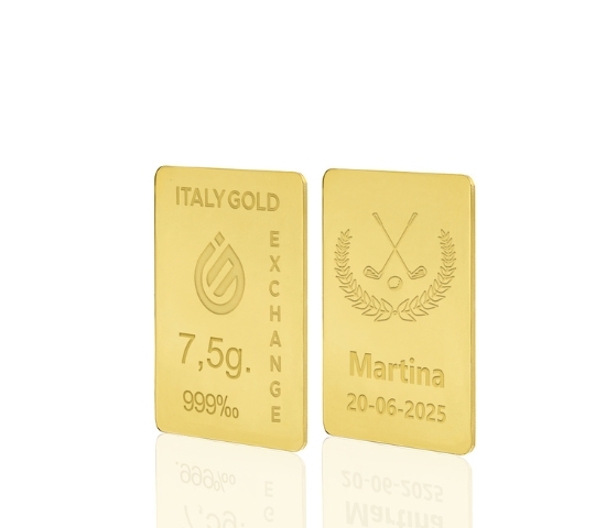 Lingote de Oro deporte golf 24 Kt de 7,5g. IGE GOLD