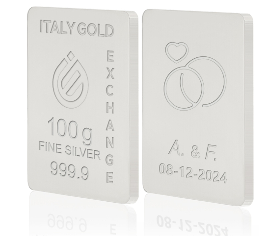 Lingotto Argento Puro 100 gr. per Matrimonio  IGE GOLD