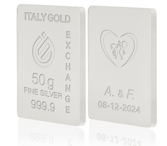 Sztabka Czyste Srebro 50 gr. w prezencie na Ślub  IGE GOLD