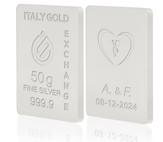 Lingot Argent Pur 50 g. pour Mariage IGE GOLD