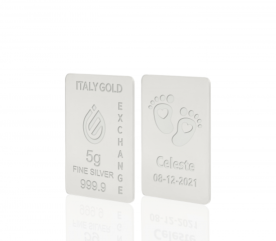 Lingotto Argento Puro 5 gr. per Nascita  IGE GOLD