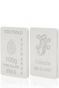 Lingou de Argint Pur Salamandră amulet norocos 100 g. - Idee Cadou Amuletă Norocoasă - IGE Gold