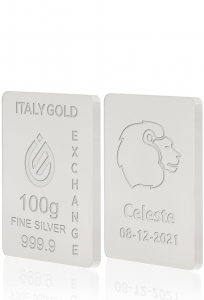 Lingot Argent Pur 100 g. signe du zodiaque Lion - Idée cadeau Signes du Zodiaque - IGE Gold