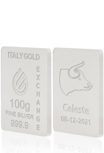 Lingot Argent Pur 100 g. signe du zodiaque Taureau - Idée cadeau Signes du Zodiaque - IGE Gold