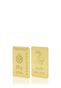 Lingote de oro de 9 quilates de 7,5 g. signo zodiacal capricornio - idea de regalo signos del zodiaco - IGE Gold