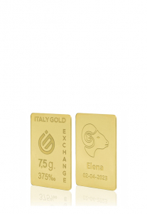 Lingotto Oro 9Kt da 7,5 gr. segno zodiacale Ariete  - Idea Regalo Segni Zodiacali - IGE Gold