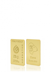 Lingotto Oro regalo 9Kt da 7,5 gr. segno zodiacale Ariete  - Idea Regalo Segni Zodiacali - IGE Gold