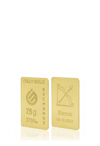 Lingot Or 9 ct. de 7,5 g. signe du zodiaque Sagittaire  - Idée cadeau Signes du Zodiaque - IGE Gold