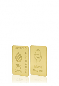 Lingotto Oro 9Kt da 7,5 gr. per Battesimo  - Idea Regalo Battesimo - IGE Gold