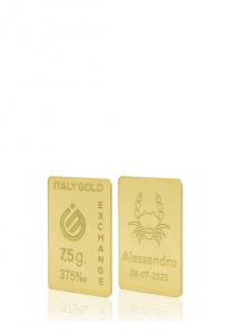 Lingotto Oro 9Kt da 7,5 gr. segno zodiacale Cancro  - Idea Regalo Segni Zodiacali - IGE Gold