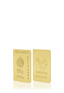 Lingot Or 9 ct de 7,5 g. pour Confirmation - Idée cadeau Événements de célébration - IGE Gold