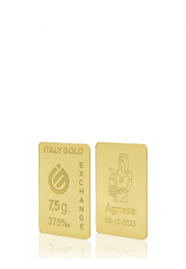 Lingotto Oro 9Kt da 7,5 gr. Dea della Fortuna  - Idea Regalo Portafortuna - IGE Gold