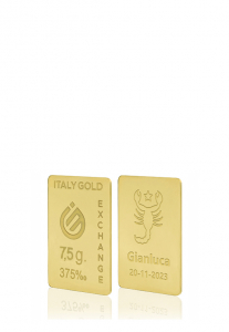 Lingotto Oro regalo 9Kt da 7,5 gr. segno zodiacale Scorpione  - Idea Regalo Segni Zodiacali - IGE Gold