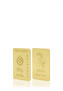 Lingot Or 14 ct de 7,5 g. signe du zodiaque Capricorne  - Idée cadeau Signes du Zodiaque - IGE Gold