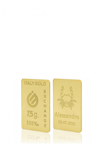 Lingot Or 14 ct. de 7,5 g. signe du zodiaque Cancer  - Idée cadeau Signes du Zodiaque - IGE Gold