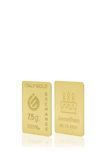 Lingotto Oro 14Kt da 7,5 gr. per Compleanno  - Idea Regalo Eventi Celebrativi - IGE Gold