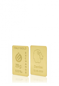 Lingote de Oro Signo zodiacal Leo 14 Kt de 7,5 gr. - idea de regalo Signos del zodiaco - IGE Gold