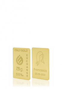 Lingot Or 14 ct de 7,5 g. signe du zodiaque Vierge  - Idée cadeau Signes du Zodiaque - IGE Gold