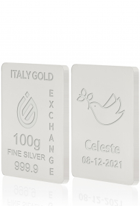 Lingote de Plata Pura 100 gr. para la confirmación - idea de regalo Eventos de celebración - IGE Gold