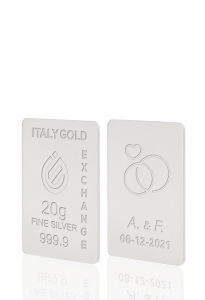 Lingotto Argento Puro 20 gr. per Matrimonio - Idea Regalo Matrimonio ed Anniversari - IGE Gold