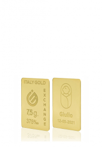 Lingotto Oro 9Kt da 7,5 gr. per Nascita  - Idea Regalo Nascita - IGE Gold