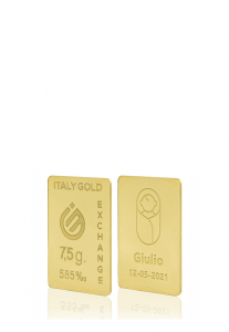 Lingotto Oro 14Kt da 7,5 gr. per Nascita  - Idea Regalo Nascita - IGE Gold