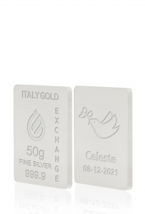 Lingote de Plata Pura 50 gr. para confirmación - idea de regalo Eventos de celebración - IGE Gold