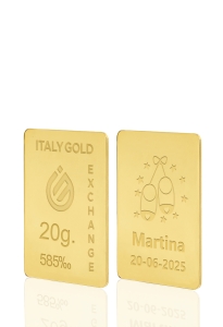 Regalo Lingote de Oro para Nacimientos 14 Kt de 20 gr. - idea de regalo Eventos de celebración - IGE Gold