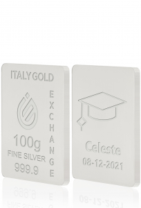 Lingotto Argento Puro 100 gr. per Laurea  - Idea Regalo Eventi Celebrativi - IGE Gold