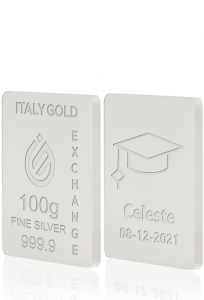 Lingot Argent Pur 100 g. pour Diplôme  - Idée cadeau Diplôme - IGE Gold