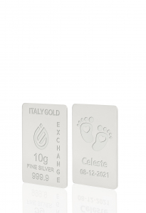Lingotto Argento Puro 10 gr. per Nascita  - Idea Regalo Eventi Celebrativi - IGE Gold