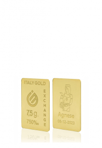 Lingot Or 18 ct de 7,5 g. Déesse de la chance - Idée cadeau Porte-bonheur - IGE Gold