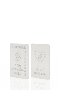 Lingotto Argento Puro 10 gr. per Matrimonio  - Idea Regalo Eventi Celebrativi - IGE Gold