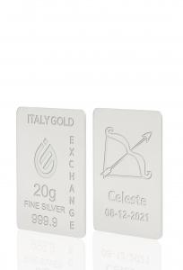 Lingou de Argint Pur semn zodiacal Săgetător 20 g. - Idee Cadou Semne Zodiacale - IGE Gold
