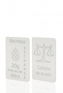  Sztabka Czyste Srebro 20 gr. ze znakiem zodiaku Waga - Pomysł na prezent Znaki Zodiaku - IGE Gold