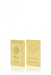 Gold ingot gift for Graduation - 18Kt - 7,5gr - Gift Idea Graduation - IGE Gold