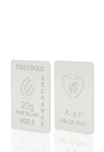 Lingotto Argento Puro 20 gr. per Matrimonio - Idea Regalo Eventi Celebrativi - IGE Gold