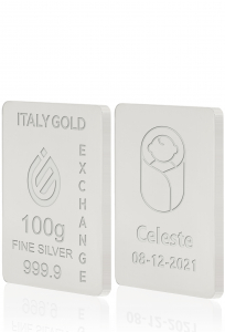 Lingot Argent Pur de 100 g. - Idée cadeau Naissance - IGE Gold