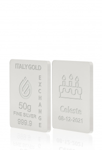 Silver ingot 50gr. for Birthday - Gift Idea Birthday - IGE Gold