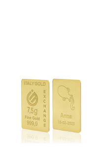 Lingote de Oro de 24 Kt de 7,5 gramos. - idea de regalo signos del zodiaco - IGE Gold