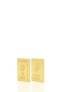 Lingotto Oro regalo Natale 24 Kt da 2 gr. - Idea Regalo Natale Amore Amicizia - IGE Gold
