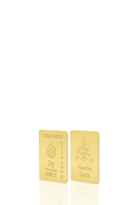 Lingote de oro de 24 quilates de 2 g. - idea de regalo Varios Navidad Amor Amistad - IGE Gold